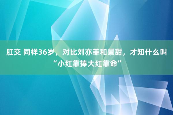 肛交 同样36岁，对比刘亦菲和景甜，才知什么叫“小红靠捧大红靠命”