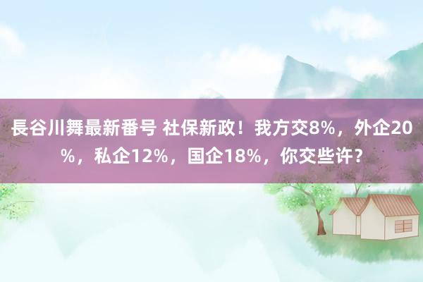 長谷川舞最新番号 社保新政！我方交8%，外企20%，私企12%，国企18%，你交些许？