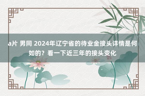 a片 男同 2024年辽宁省的待业金接头详情是何如的？看一下近三年的接头变化